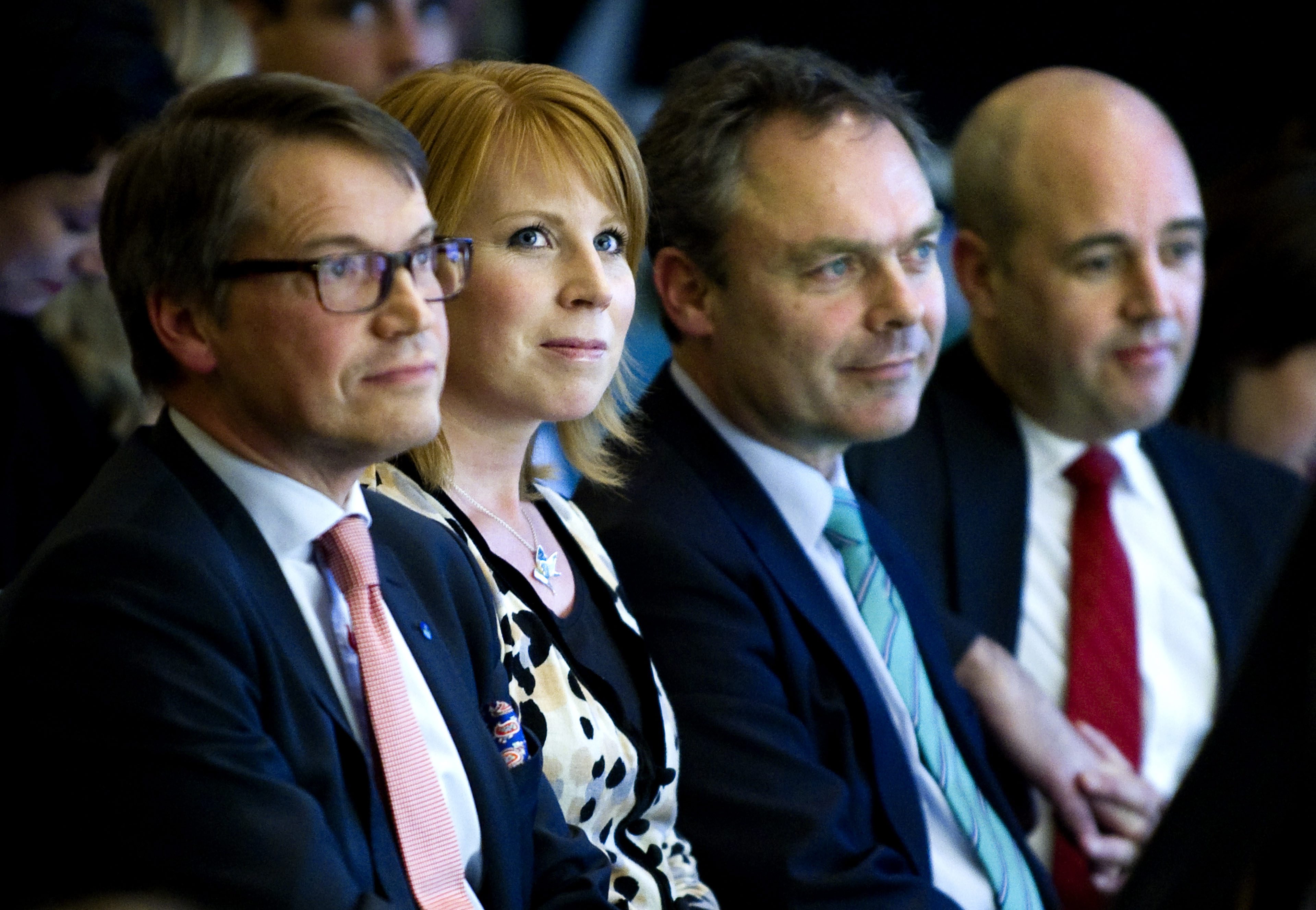 Tillsammans med Allianskollegorna
Göran Hägglund (KD), Jan Björklund (FP) och Fredrik Reinfeldt (M).