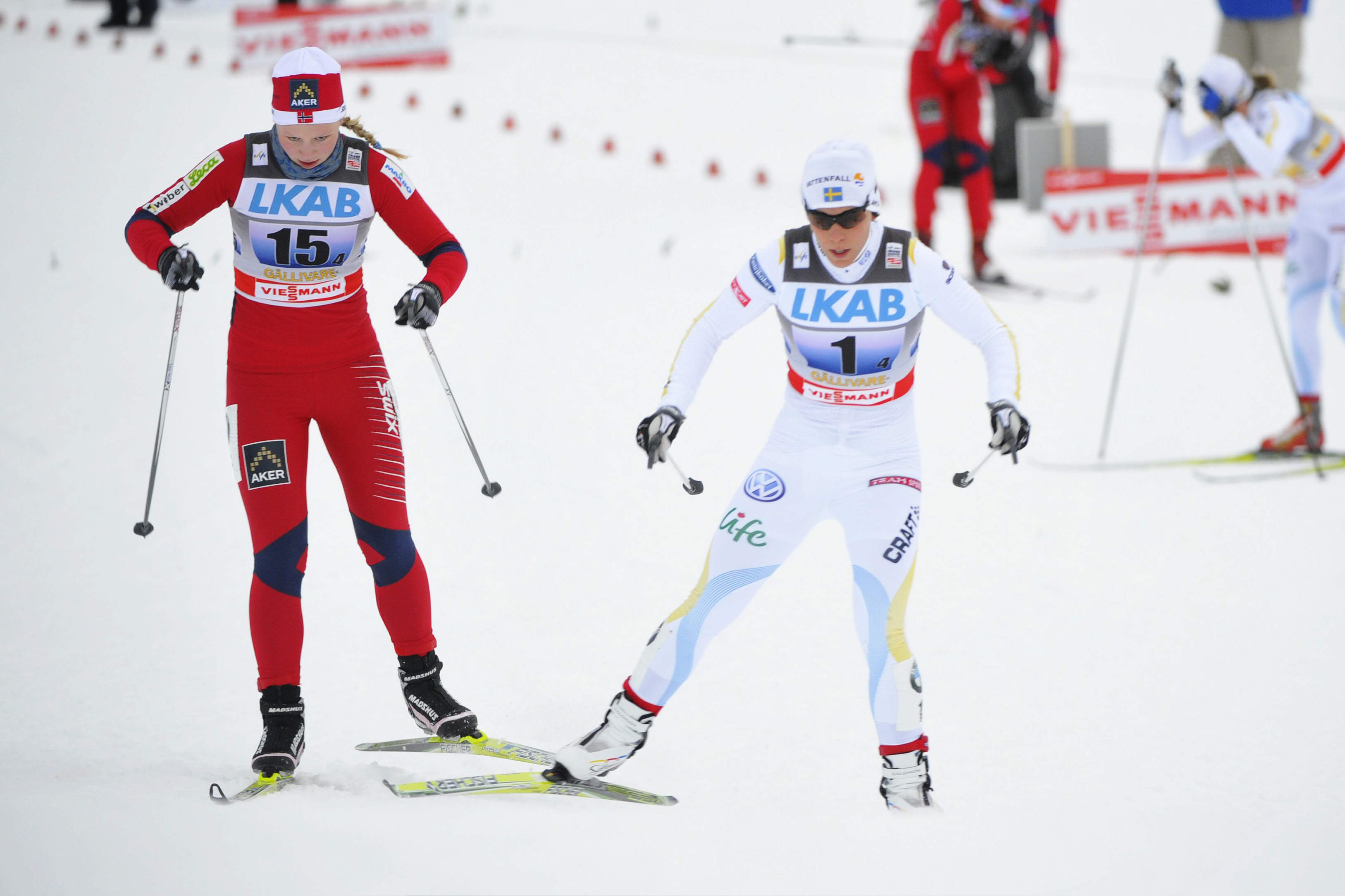 Stafett, Sverige, skidor, Marit Björgren, Norge, Charlotte Kalla