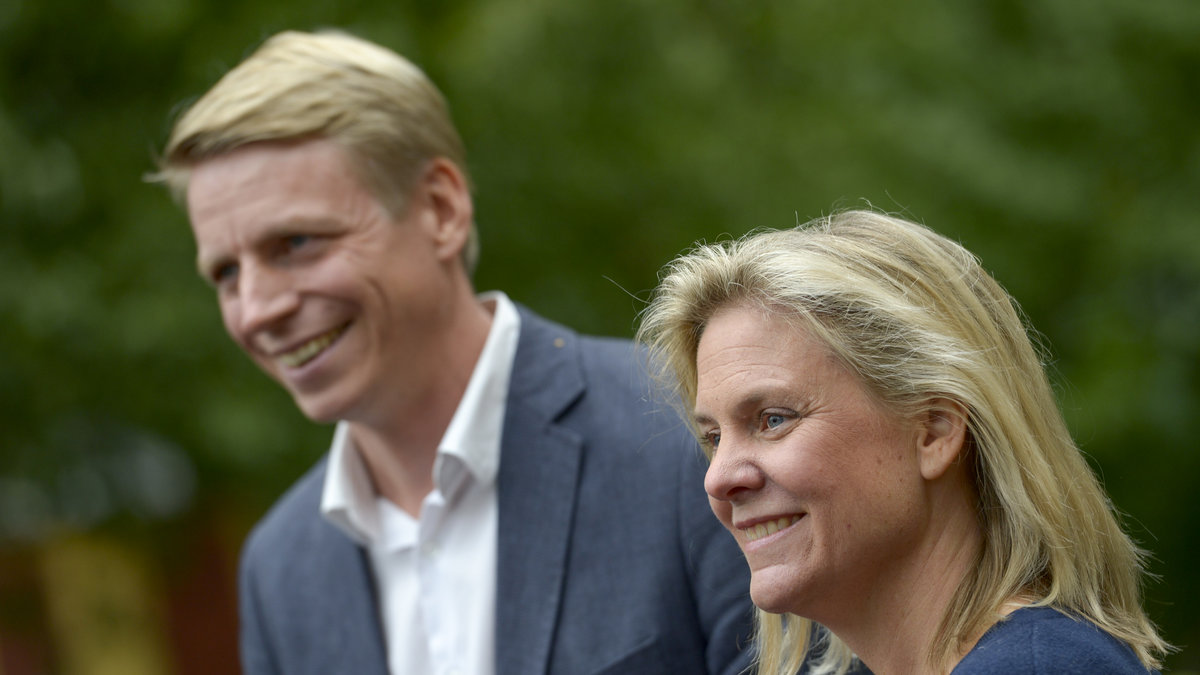 Förhandlarna Per Bolund och Magdalena Andersson.