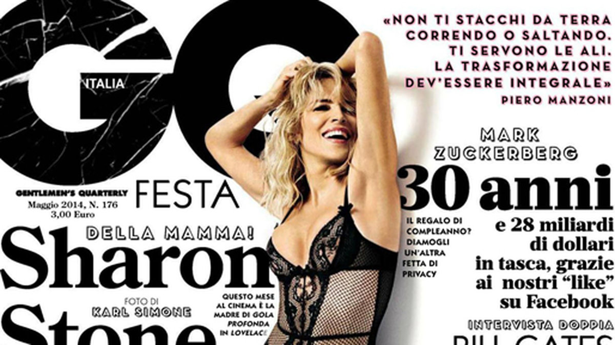 Sharon Stone på omslaget till GQ.