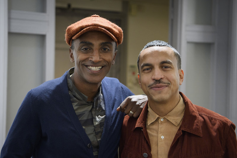 Stjärnkocken Marcus Samuelsson och artisten Jason Stjärnkocken Marcus Samuelsson och artisten Jason