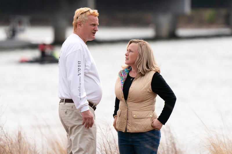 Jason Clarke och Patricia Arquette som Alex och Maggie Murdaugh i "Murdaugh: Death in the family".