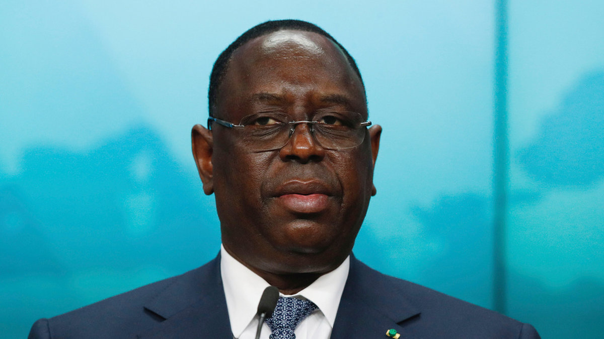 Senegals president Macky Sall, här i Bryssel i februari. Arkivbild.