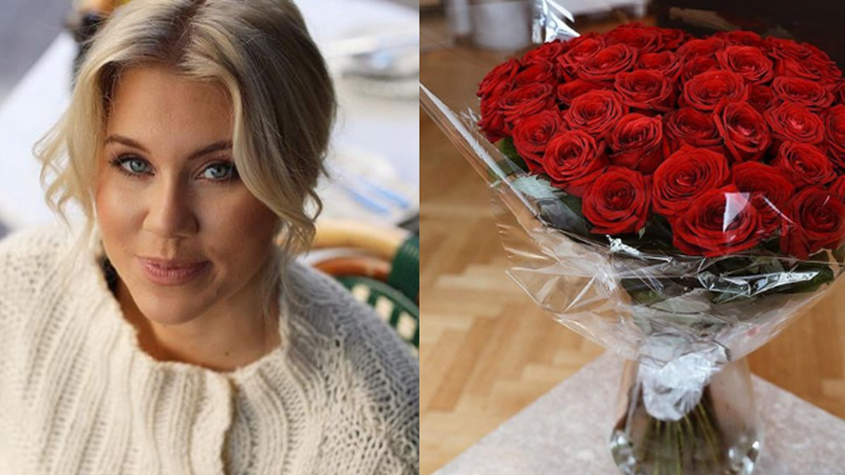 Isabella Löwengrip fick rosor från sin nya kärlek.