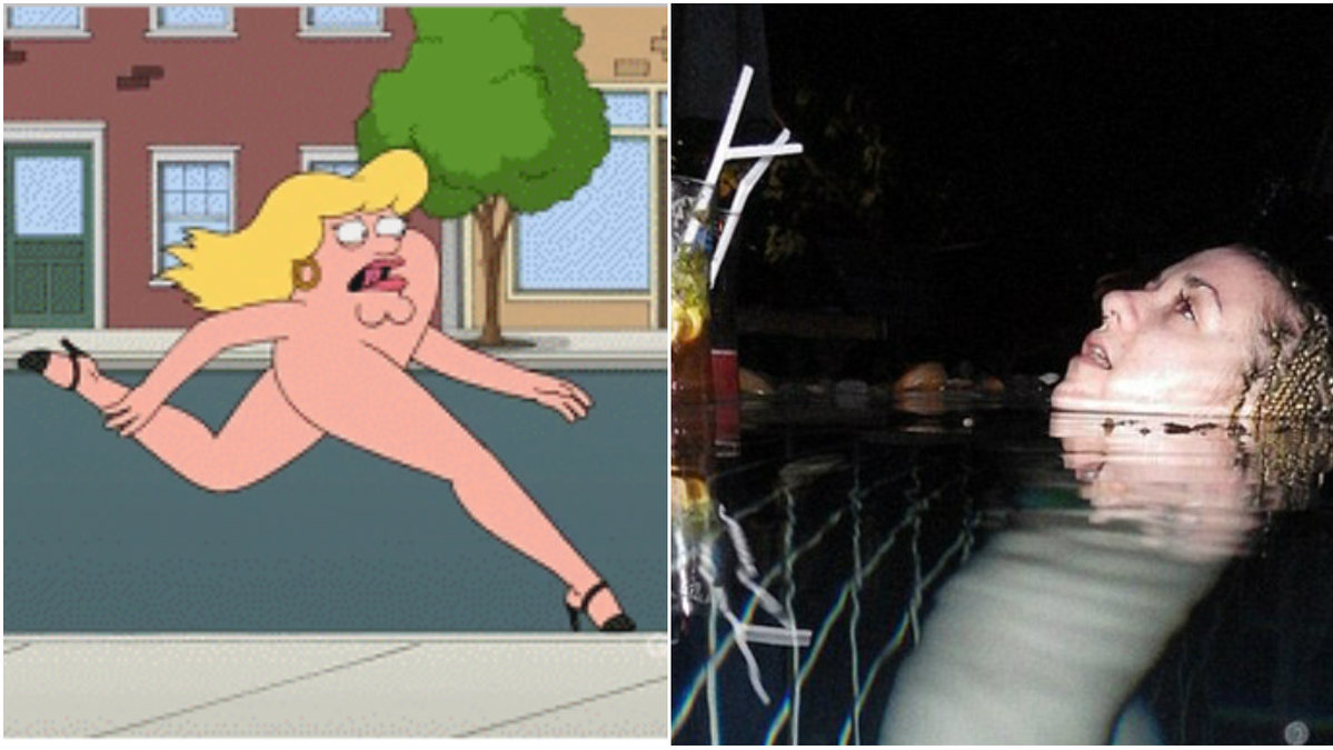 Bilden på kvinnan i poolen får internet att tappa det helt. 
