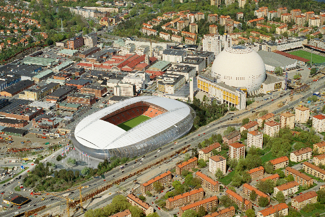 Så här väntas Stockholmsarenan se ut när den står färdig i juli 2013 - och heter Tele2 Arena.