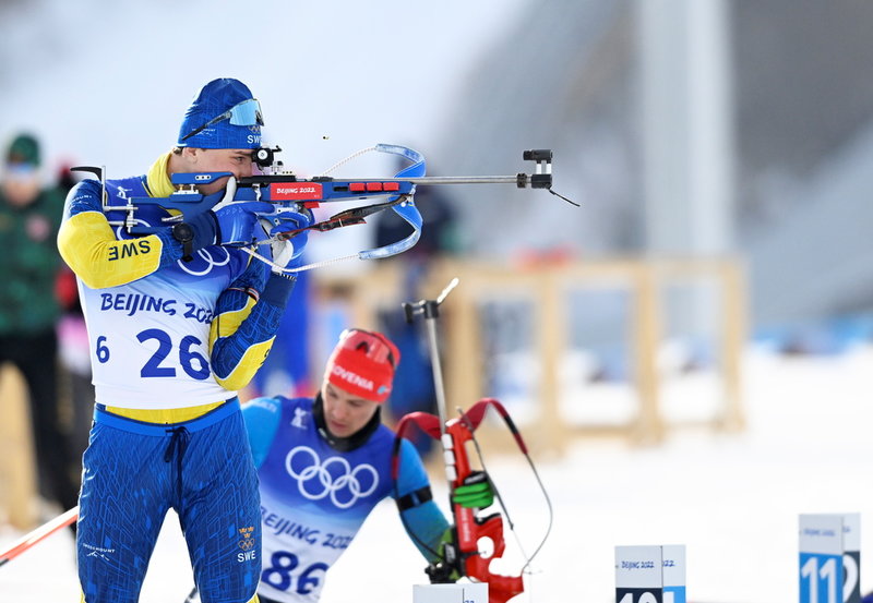 Martin Ponsiluoma inför sprintloppet i går.