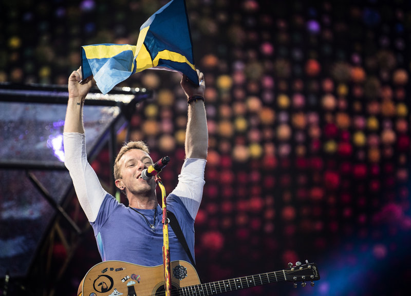 Chris Martins Coldplay gör fyra spelningar på Ullevi i sommar. Arkivbild