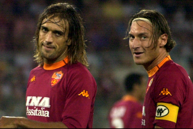 Gabriel Batistuta bildade ett minst sagt fruktat anfallspar tillsammans Totti.