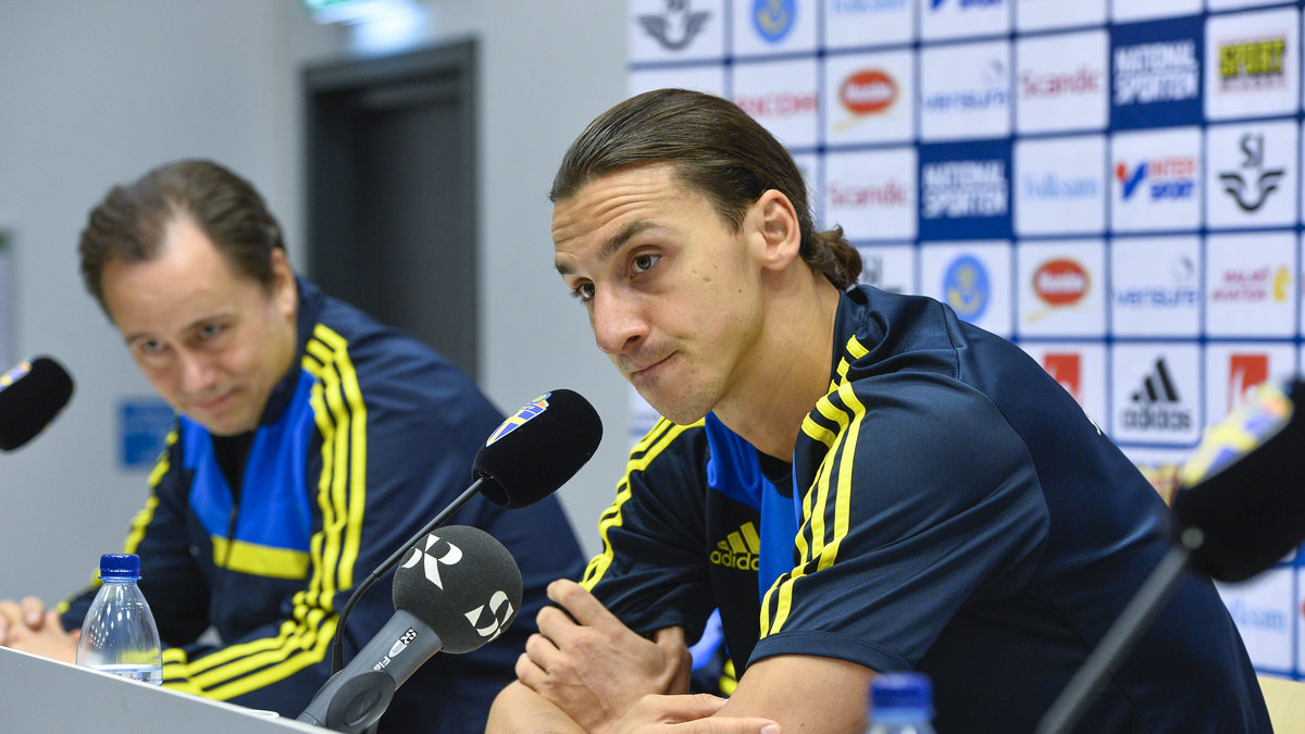 Zlatan Ibrahimovic under onsdagens presskonferens.