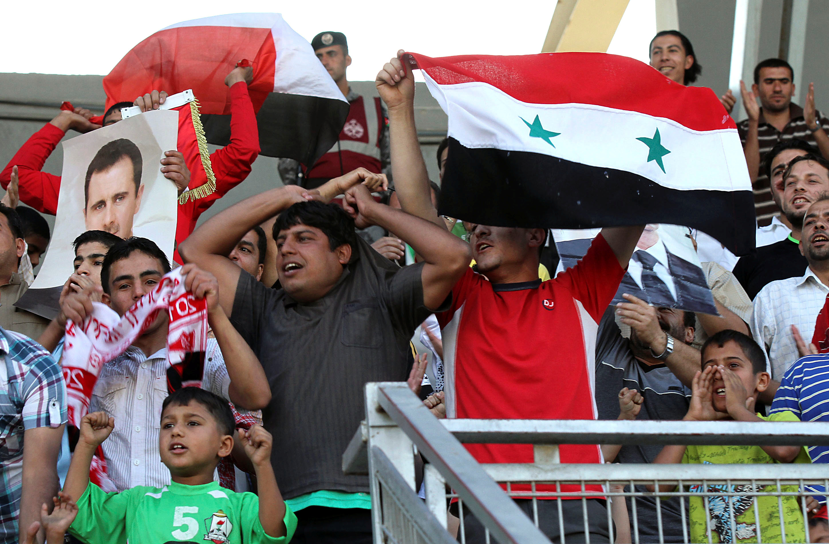 Syriska fotbollssupportrar.