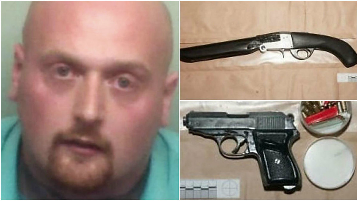 Christopher Goetze, 32, från Maidstone i Storbritannien har gjort sig skyldig till misshandel och olaga vapeninnehav.