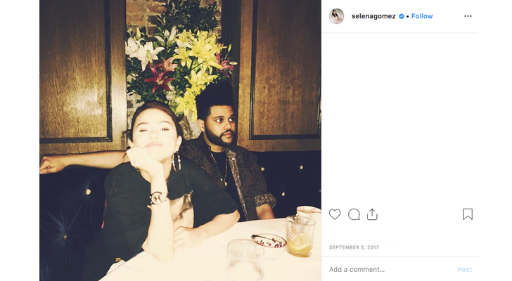 Selena Gomez och The Weeknd på Instagram. Selena Gomez och The Weeknd på Instagram.