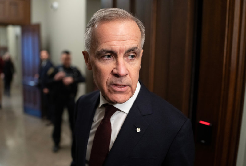 Mark Carney skjuter upp sin resa till München. Bild från tidigare i februari. Foto: Adrian Wyld/AP/TT