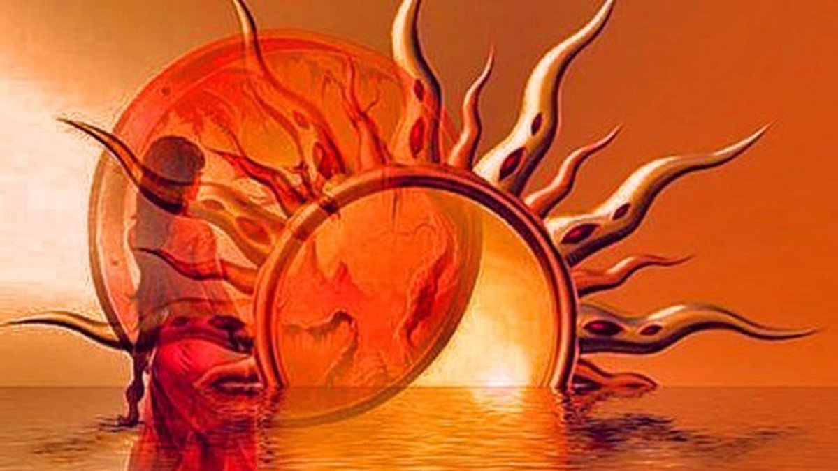 En symbolisk bild för solens inträde i stjärntecknet Väduren.