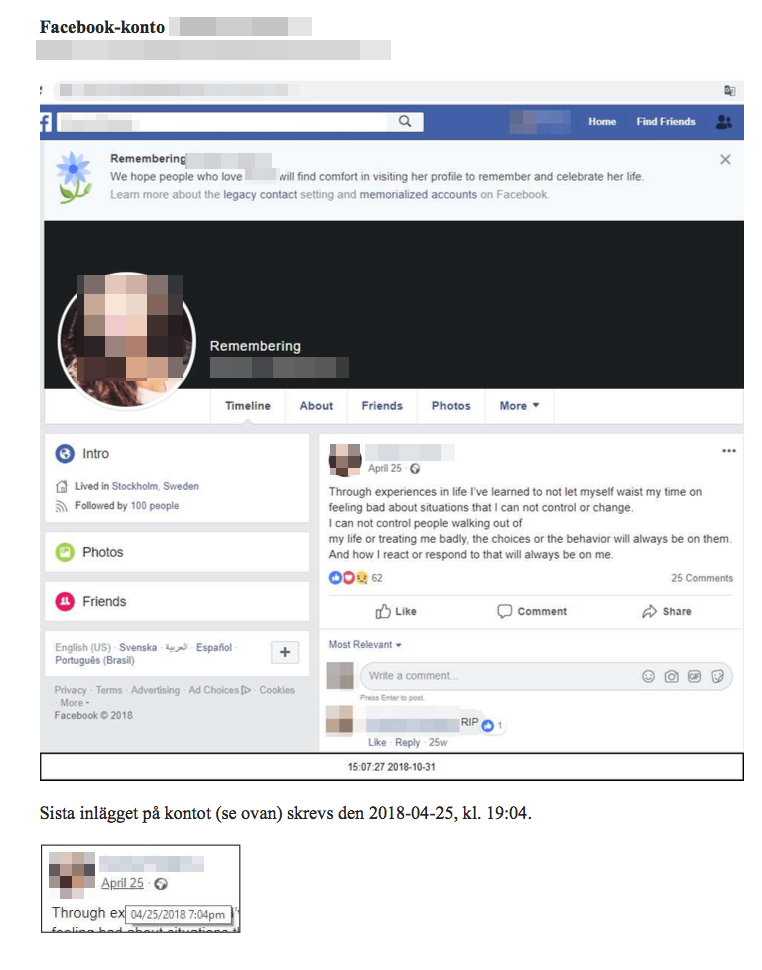 Kvinnans sista inlägg Kvinnans sista inlägg