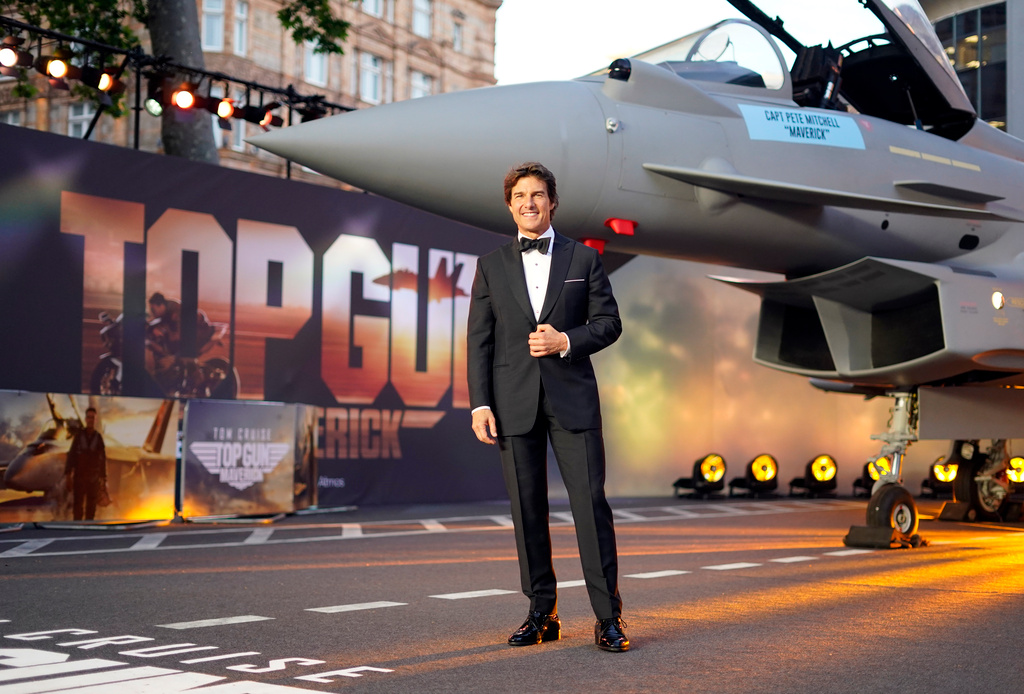 Tom Cruise vid premiären för 'Top Gun: Maverick' i Storbritannien.