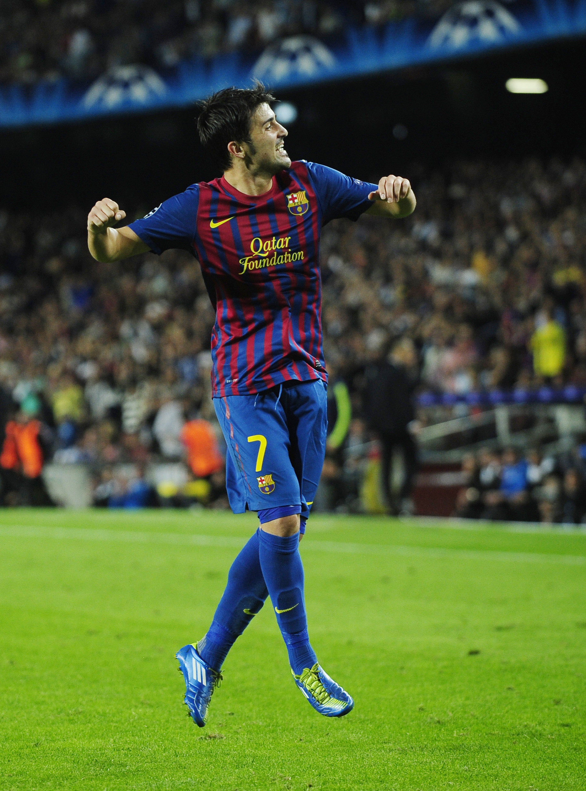 Champions League, Andres Iniesta, Lionel Messi, David Villa, Barcelona