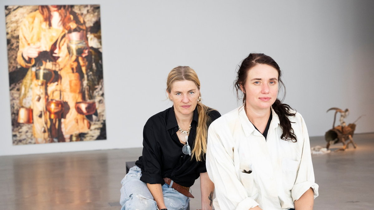 Tilda Lovell och Sara-Vide Ericson inför den gemensamma utställningen på Bonniers konsthall.