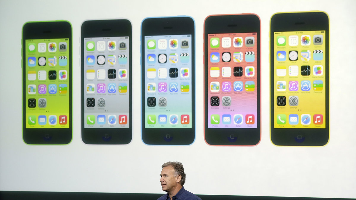iPhone 5C i olika färger.