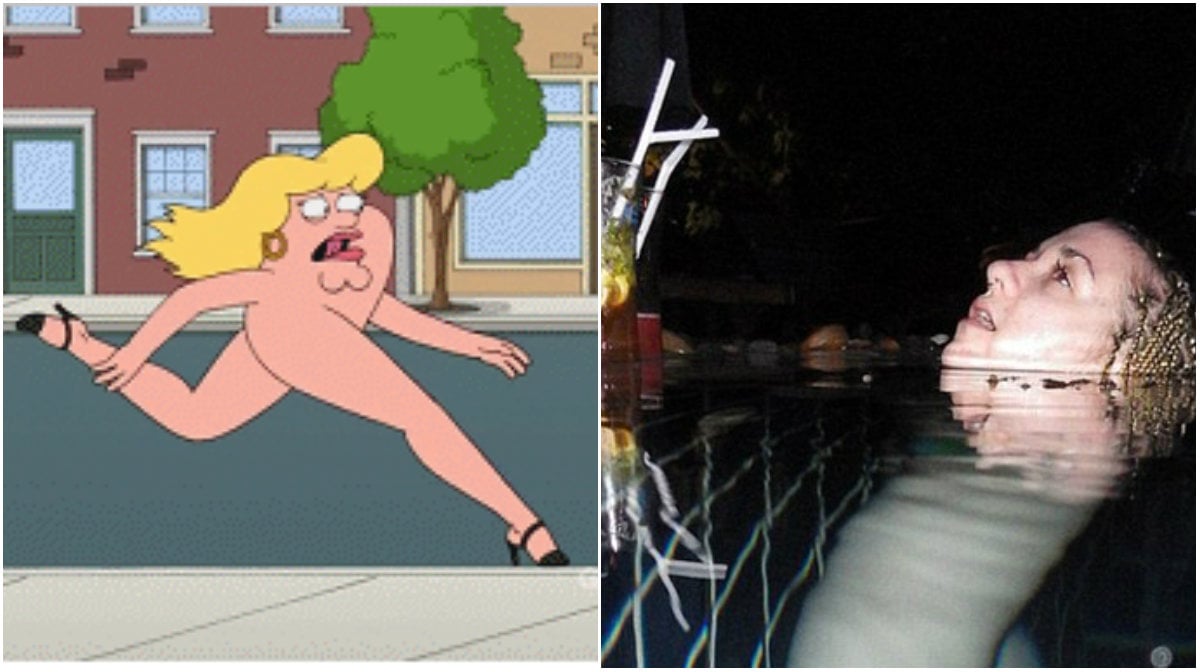 Bilden på kvinnan i poolen får internet att tappa det helt. 