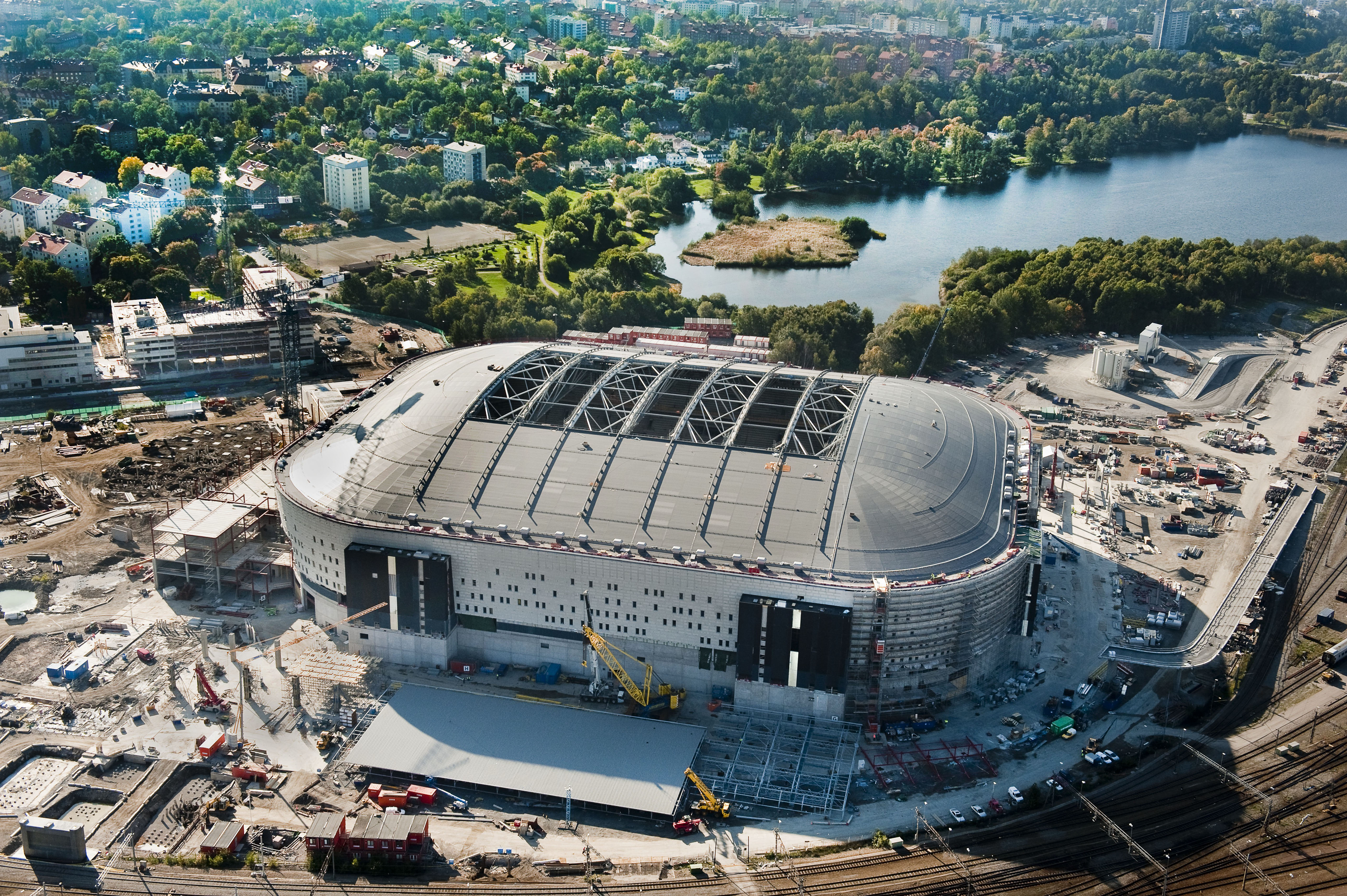 Swedbank Arena från luften.