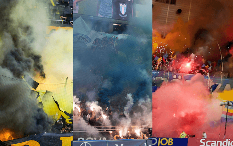 AIK, Malmö och Djurgården är bara några av lagen som bränner bengaler. AIK, Malmö och Djurgården är bara några av lagen som bränner bengaler.