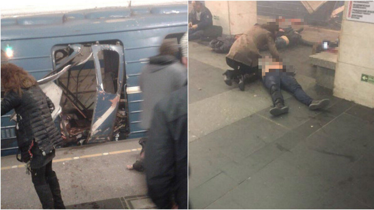 Bilder från explosionen i S:t Petersburg. 