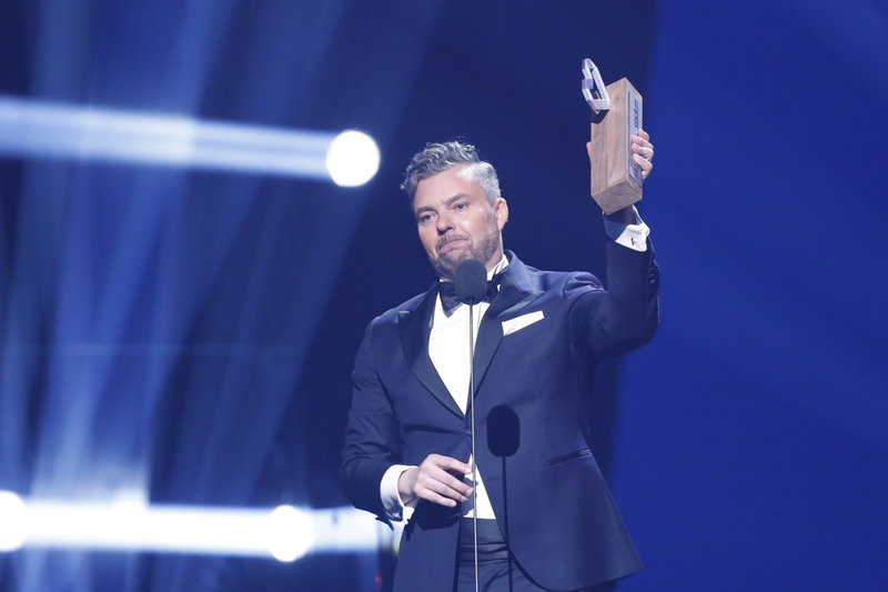 Christer Alsiö, Värmdö IF, tar emot det nya priset Fair play vid Idrottsgalan 2022.