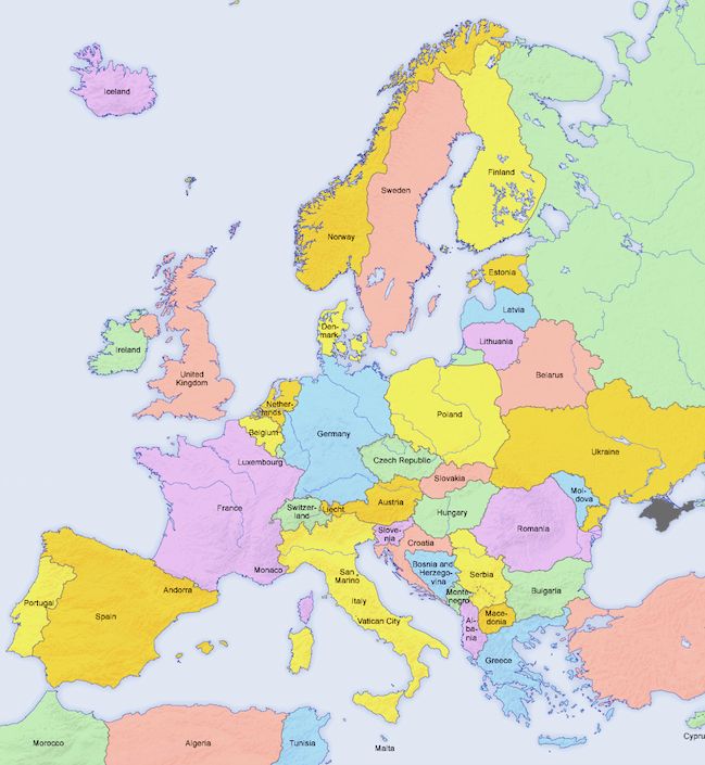 Europa Karta På Svenska | Karta