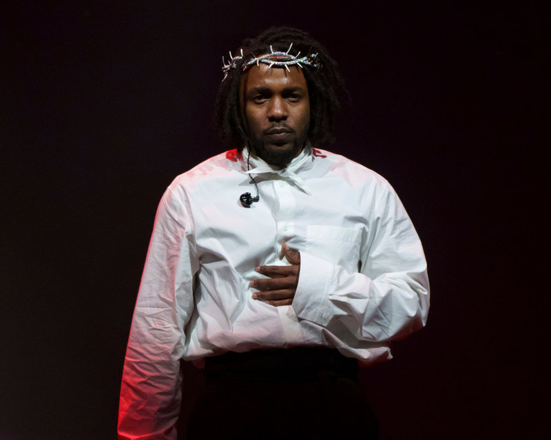 Kendrick Lamar på Glastonburyfestivalen i somras. Arkivbild.