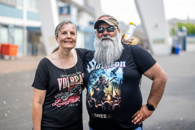 Anne Lucero och Rick Lucero har rest till Göteborg från Stockholm för att se Metallica.