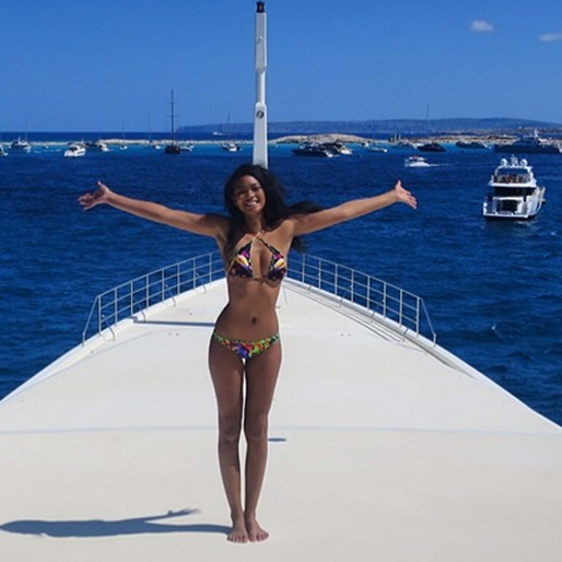 Chanel Iman är i Spanien. Chanel Iman är i Spanien.