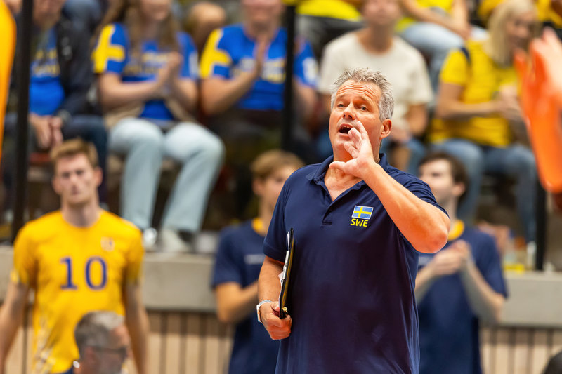 Landslagstränaren Gido Vermeulen hyllas för sitt arbete med svenska volleybollherrarna. Arkivbild.