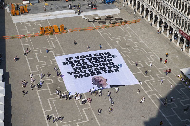 Protester mot Jeff Bezos bröllop Protester mot Jeff Bezos bröllop
