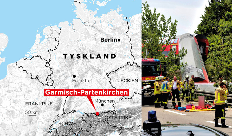 Flera vagnar i ett passagerartåg har spårat ur utanför tyska Garmisch-Partenkirchen.