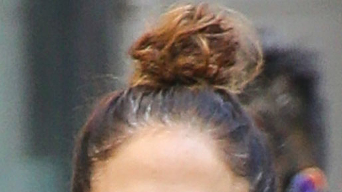 En osminkad Jennifer Lopez i New York. 