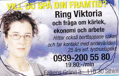 "Sofia" på "Ring Viktoria" säger att anden inte tycker om att bli intervjuad.
