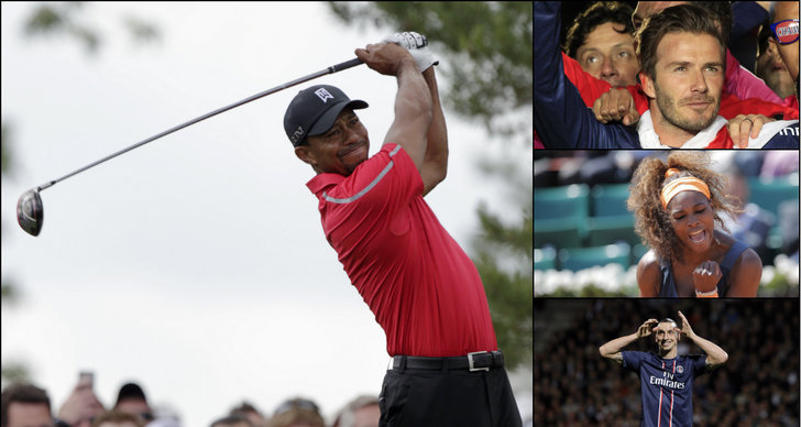 Tiger Woods, Serena Williams, Zlatan Ibrahimovic, Världens rikaste
