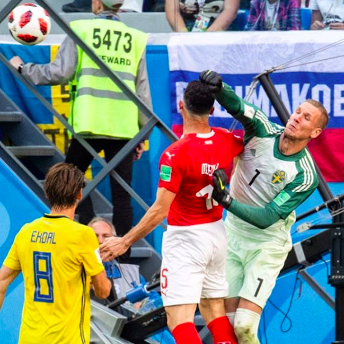 Robin Olsen är en riktig VM-hjälte. Robin Olsen är en riktig VM-hjälte.