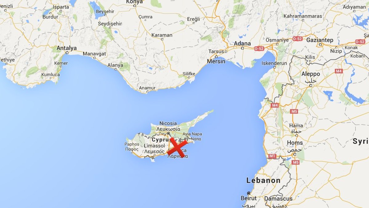 Planet har nödlandat i Larnaca på Cypern.