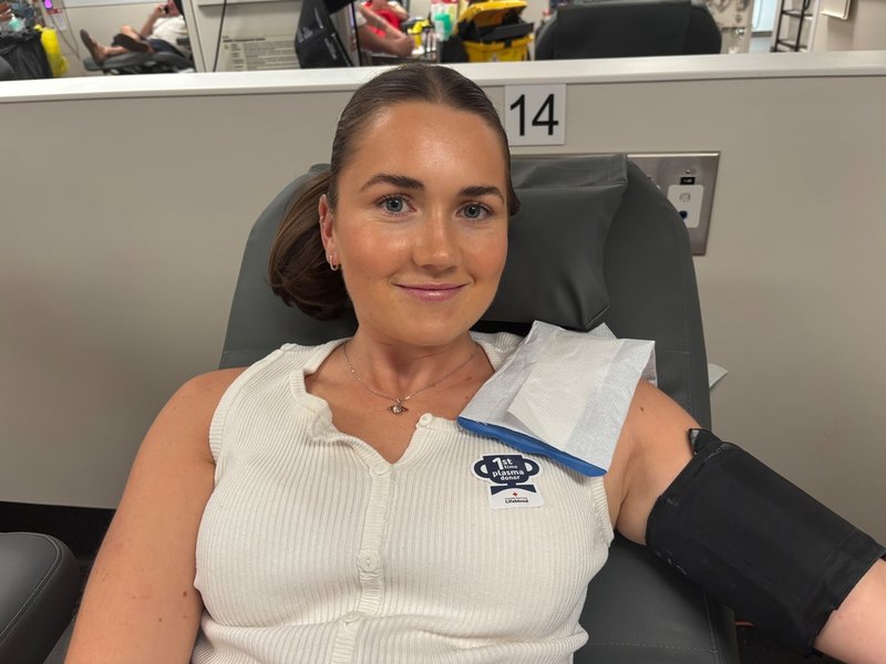 Olivia ger blod för första gången, men hon tänker fortsätta.