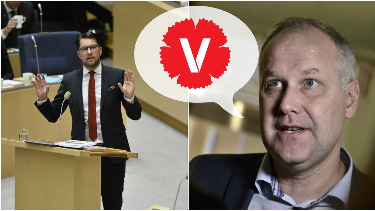 "Fegisar sparkar neråt" säger Vänsterledaren om Sverigedemokrater. 