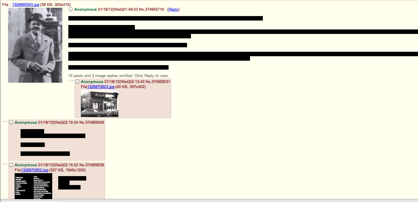 Forumet 4chan "svartmålar" samtliga inlägg så att de bara är läsbara om man håller muspekaren över dem. Forumet 4chan "svartmålar" samtliga inlägg så att de bara är läsbara om man håller muspekaren över dem.
