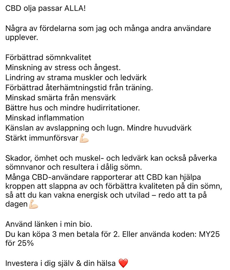My Martens reklam för CBD olja My Martens reklam för CBD olja