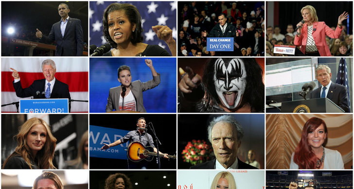 Mitt Romney, Barack Obama, Presidentvalet, Kändis, USA, Bill Clinton