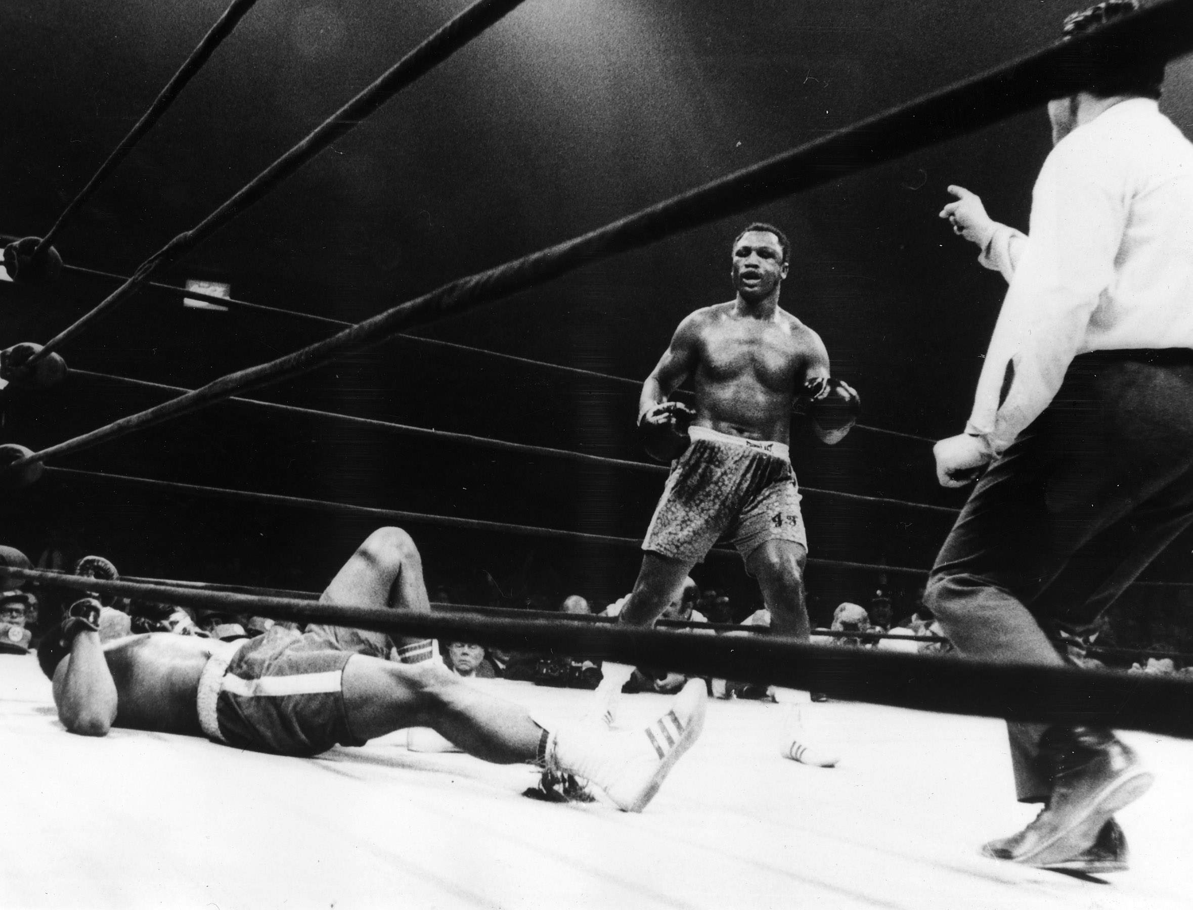 Här knockade Frazier Ali 1971. Här knockade Frazier Ali 1971.