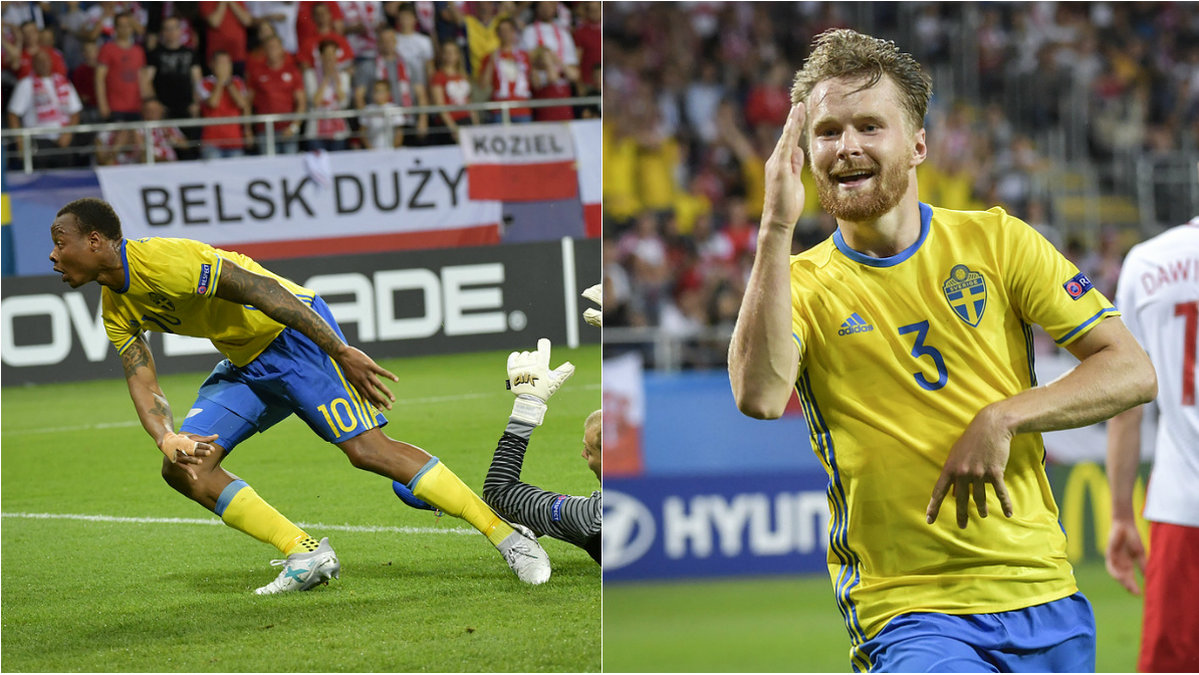 Sveriges målskyttar i första halvlek, Carlos Strandberg och Jacob Une Larsson