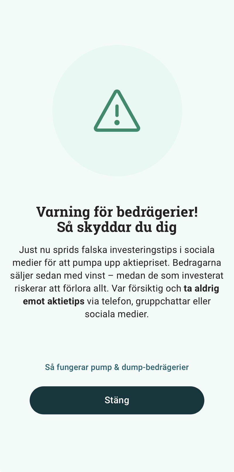 Foto: Skärmavbild Avanza-appen