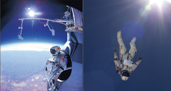 Felix Hoppade Fallskarm Fran Rymden